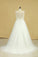 2024 Plus Size A Line Straps Wedding Dresses Tulle With Beading Chapel Train