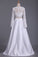 2022 Two-Piece Bateau Long Sleeves Prom Dresses Satin Floor Length