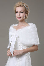 Load image into Gallery viewer, Fabulous Faux Fur Wedding Wrap With Bow Knot