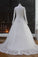 2024 High Neck Wedding Dresses A Line Tulle Muslim With Applique