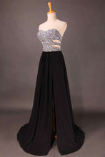 Load image into Gallery viewer, 2022 Sweetheart Prom Dresses Beaded Bodice A Line Chiffon