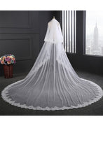 Load image into Gallery viewer, Lace Edge 3*3.5 Meters Wedding Veil With Applique V085