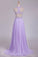 2022 Scoop Prom Dresses A Line Chiffon With Beading Sweep Train