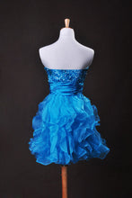 Load image into Gallery viewer, 2024 Collection Blue A Line Sweetheart Short/Mini Organza Cz