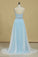 2022 Two-Piece Halter A Line Prom Dresses With Beading And Rhinestones Bicolor Chiffon & Tulle