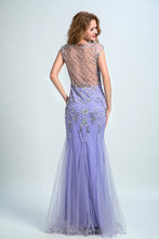 Load image into Gallery viewer, 2022 Terrific Scoop Beaded And Fitted Bodice Mermaid Prom Dress Tulle