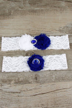 Load image into Gallery viewer, Sophisticate Lace With Rhinestone Wedding Garters