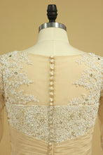 Load image into Gallery viewer, 2024 Wedding Dresses A Line V Neck Half Sleeves Plus Size With Applique &amp; Beads Organza