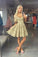 Elegant V-Neck Homecoming Dresses Lace Destiny Champagne CD10248