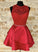 Red Short Homecoming Dresses Lace Satin April Dress CD14661