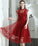 Burgundy Brynn Homecoming Dresses Lace Tulle Short Dress CD2050