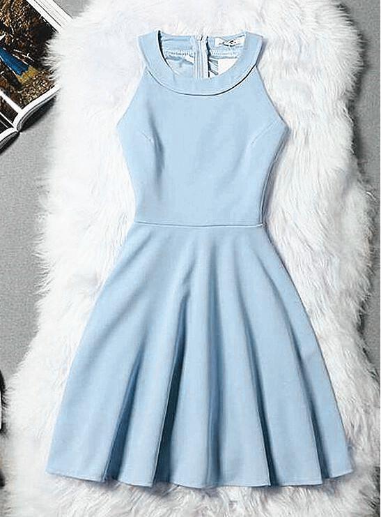 Beautiful Light Blue Short Halter Homecoming Dresses Camille CD23000