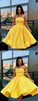Cute Yellow Short Dress Satin Norah Homecoming Dresses CD3911