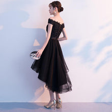 Load image into Gallery viewer, Black Tulle Lace Homecoming Dresses Jaida Off Shoulder CD4561