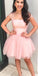Pink Homecoming Dresses Adalynn Sparkle Beaded Cap Sleeves CD4828