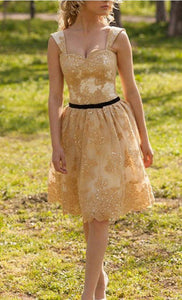 Sleeveless Party Dresses Homecoming Dresses Lexi Yellow Sleeveless CD5147