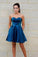 Sweetheart A-Line Teal Homecoming Dresses Brittany Satin CD6822