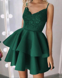 Homecoming Dresses Viviana Fashion Green Short With Straps CD8494