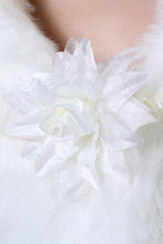 Load image into Gallery viewer, Attractive Faux Fur Wedding Wrap With Handmade Flower