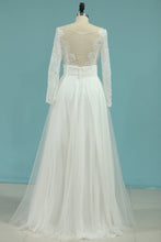 Load image into Gallery viewer, 2024 Long Sleeves V Neck Prom Dresses Sheath Chiffon With Applique Pick Up Tulle Skirt