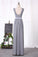2024 Evening Dresses A Line V Neck With Ruffles And Sash Floor Length Tulle