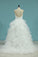 2024 Sweetheart A Line Tulle Wedding Dresses With Applique And Sash