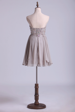 Load image into Gallery viewer, 2024 Homecoming Dress Sweetheart Beaded Bodice A Line Mini Chiffon