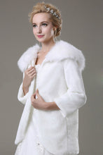 Load image into Gallery viewer, Glamorous 3/4 Length Sleeve Faux Fur Wedding Wrap