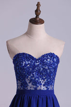Load image into Gallery viewer, 2022 Homecoming Dresses Sweetheart A Line With Beads &amp; Applique Chiffon