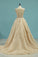 2024 V Neck Wedding Dresses A Line Organza With Applique And Beads