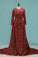 2024 Bling Bling Evening Dresses Mermaid Scoop Sweep/Brush Sequins Lace With Rhinestones