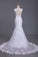 2022 Wedding Dresses Mermaid Straps Tulle With Applique Court Train Open Back