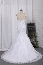 Load image into Gallery viewer, 2024 Sweetheart Mermaid/Trumpet Wedding Dresses Court Train With Beads