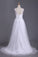 2022 A Line V Neck Open Back Wedding Dresses Tulle With Ruffles And Handmade Flowers