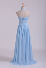 Load image into Gallery viewer, 2024 Halter A Line Floor Length Ruffled Bridesmaid Dresses