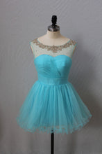 Load image into Gallery viewer, 2024 Homecoming Dresses Bateau A Line Short/Mini With Beads And Ruffles