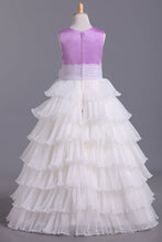 Load image into Gallery viewer, 2022 Flower Girl Dresses Ball Gown Scoop Floor Length Organza