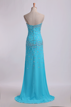 Load image into Gallery viewer, 2022 Prom Dresses Sweetheart Rhinestone Beaded Bodice With Slit